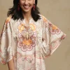 Shop Satin Floral Keyhole Neck Blouse Tops
