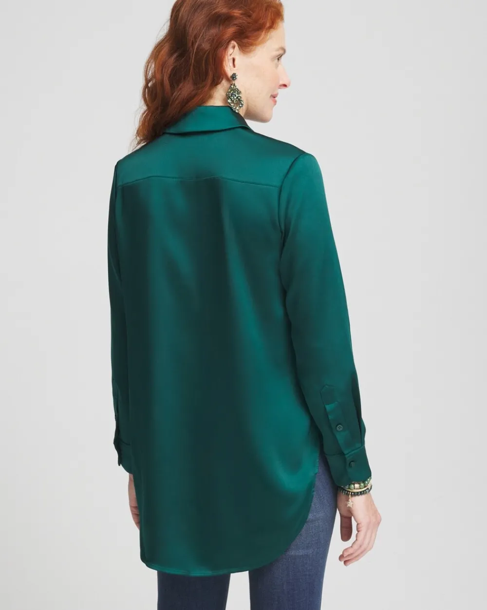 Cheap Satin High-low Tunic Tops