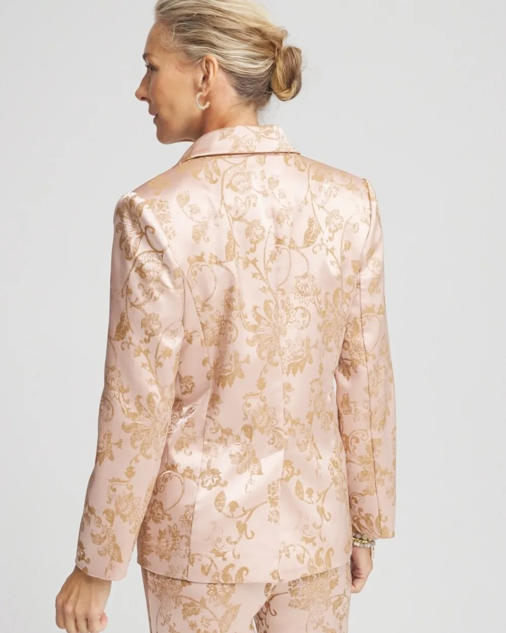 Cheap Satin Jacquard Blazer Jackets & Coats | Matching Sets