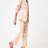 Cheap Satin Jacquard Straight Ankle Pants Pants | Matching Sets