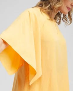 Clearance Satin Keyhole Neck Blouse Tops