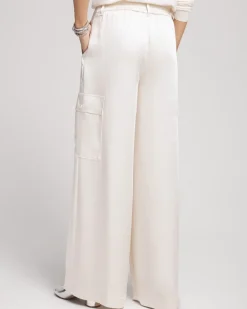 Online Satin Wide Leg Cargo Pants Pants