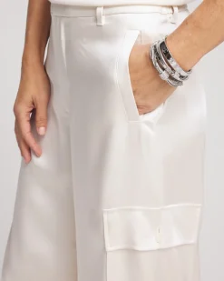 Online Satin Wide Leg Cargo Pants Pants