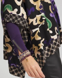 Outlet Scroll Print Poncho Tops | Ponchos & Ruanas