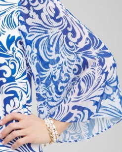 Shop Scrolls Pleated Billow Sleeve Top Tops