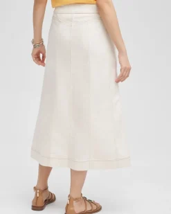 Shop Seeded Denim Midi Skirt Skirts