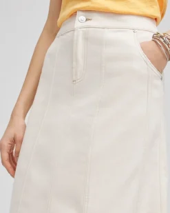Shop Seeded Denim Midi Skirt Skirts