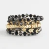 Clearance Set Of Five Gold & Black Bracelets Bracelets