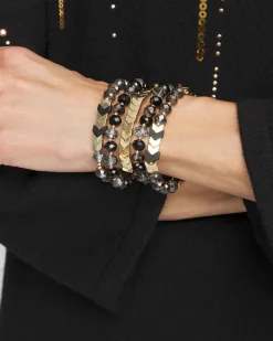 Clearance Set Of Five Gold & Black Bracelets Bracelets