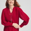Best Shimmer Chiffon Pleated Blouse Tops | Blouses & Shirts