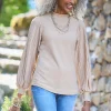 Discount Shimmer Mock-Neck Top Tops | Tees