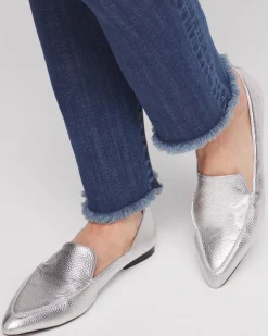 Hot Metallic Leather Loafer Shoes
