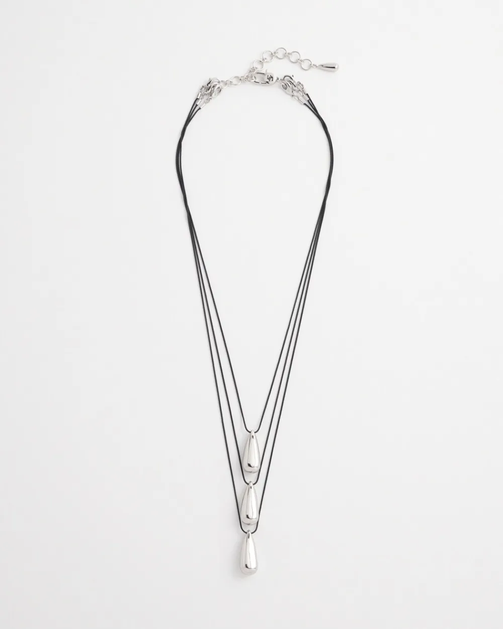 New Silver Tone Three-Strand Pendant Necklace Necklaces
