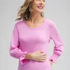 Hot Smocked 3/4 Sleeve Tee Tops
