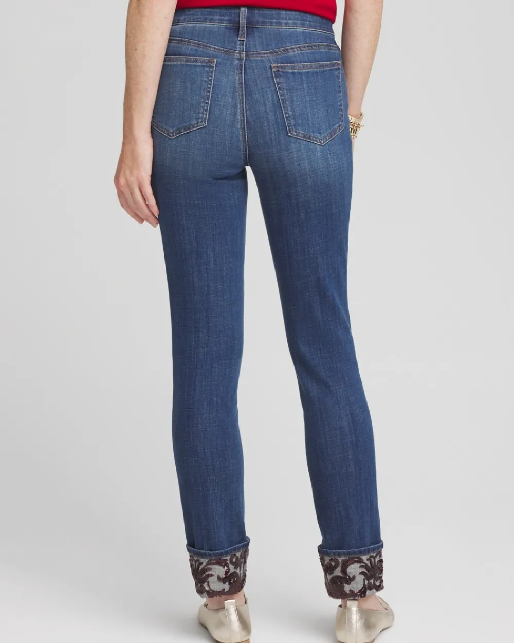Fashion So Slimming® Girlfriend Sequin Cuff Ankle Jeans Jeans & Denim