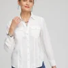 Online Split Cuff Denim Pocket Shirt Tops