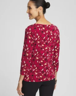 Sale Spots 3/4 Sleeve Tee Tops