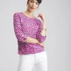 Outlet Squares 3/4 Sleeve Button Tee Tops