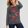 Sale Stripe Sequin Hearts Tee Tops