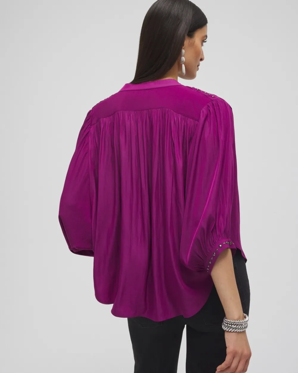 Cheap Stud Trim Top Tops