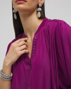 Cheap Stud Trim Top Tops