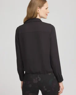Hot Surplice Bubble Hem Shirt Tops | Blouses & Shirts