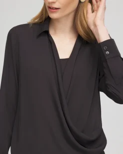 Hot Surplice Bubble Hem Shirt Tops | Blouses & Shirts