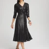 Cheap Surplice Sequin Midi Dress Dresses