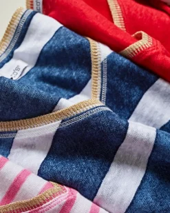 Shop Sweater Trim Linen Tee Tops