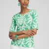 Online Swirl Jewel Neck Tee Tops