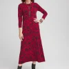Best Sale Swirl Print Long-Sleeve Maxi Dress Dresses