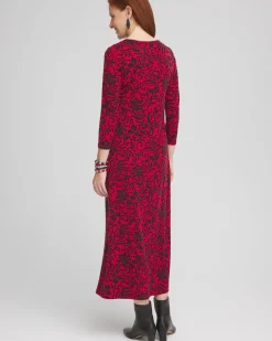 Best Sale Swirl Print Long-Sleeve Maxi Dress Dresses
