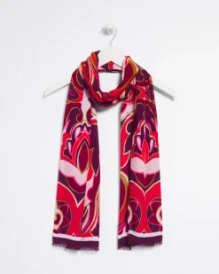 Clearance Swirl Print Scarf Scarves