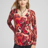 Hot Swirl V-Neck Pullover Sweater Sweaters