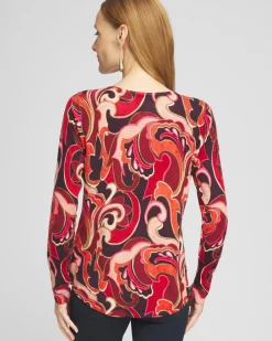 Hot Swirl V-Neck Pullover Sweater Sweaters