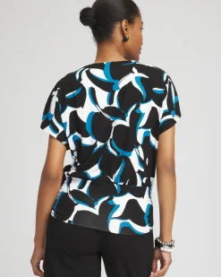New Touch Of Cool™ Abstract Banded Hem Top Tops