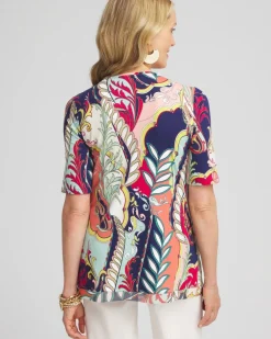 Shop Touch Of Cool™ Abstract Draped Tunic Tops