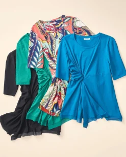Shop Touch Of Cool™ Abstract Draped Tunic Tops