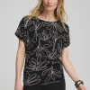 New Touch Of Cool™ Abstract Ruched Banded Hem Top Tops
