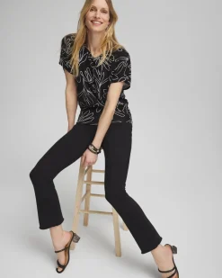 New Touch Of Cool™ Abstract Ruched Banded Hem Top Tops