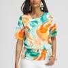 Best Sale Touch Of Cool™ Abstract Smocked Waist Tee Tops