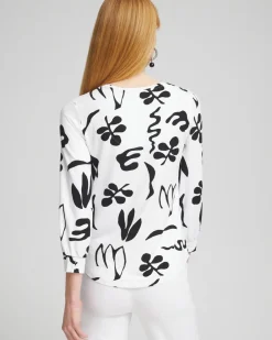 Shop Touch Of Cool™ Abstract Smock Sleeve Tee Tops