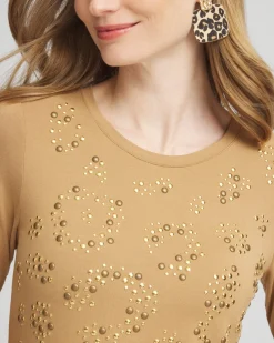 Clearance Touch Of Cool™ Embellished Leopard Layering Tee Tops