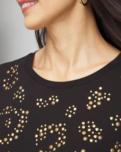 Shop Touch Of Cool™ Embellished Leopard Layering Tee Tops