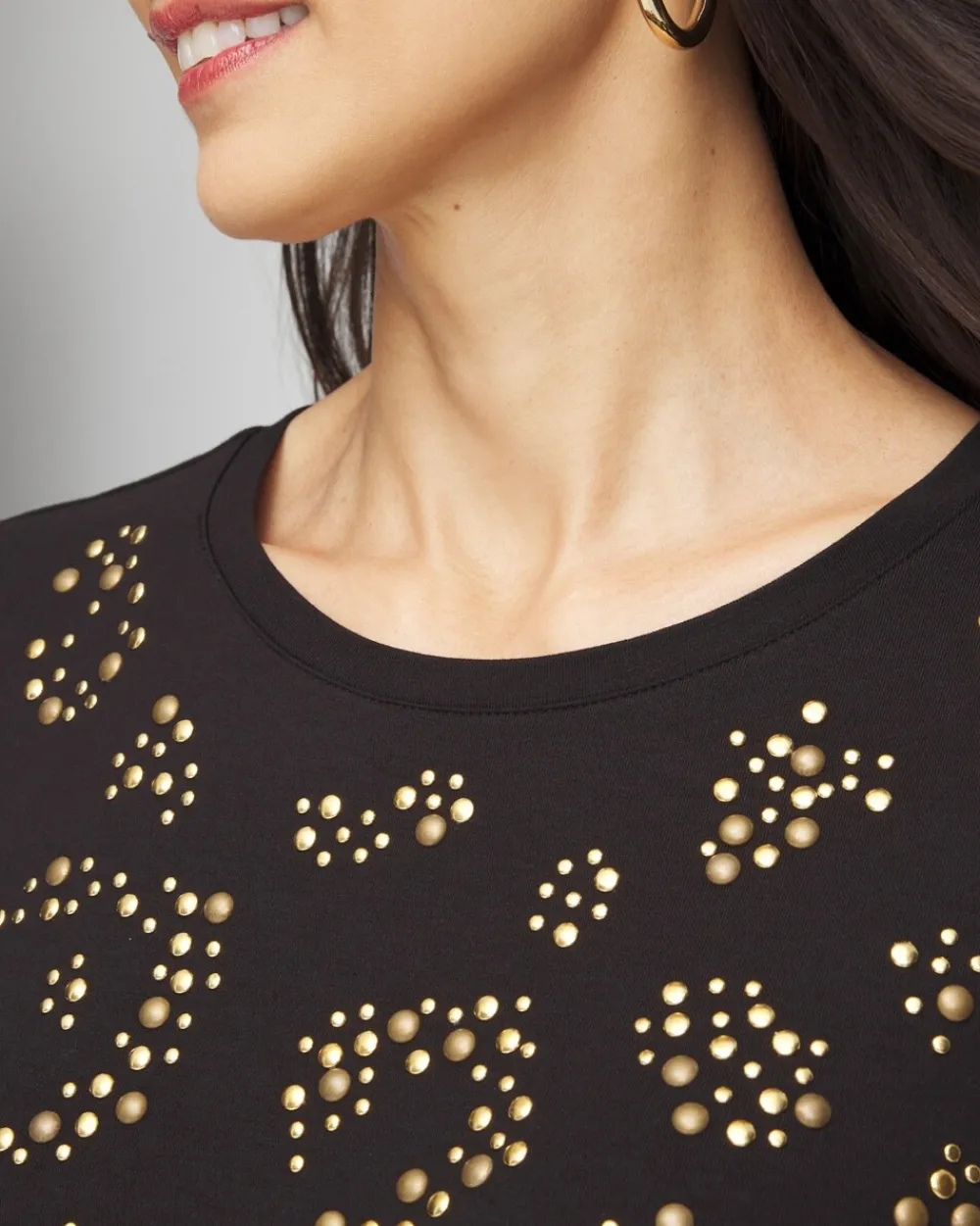 Shop Touch Of Cool™ Embellished Leopard Layering Tee Tops