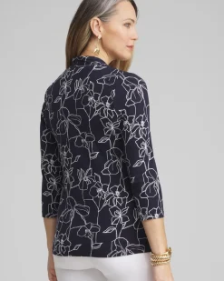Shop Touch Of Cool™ Floral 3/4 Sleeve Tee Tops