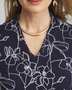 Shop Touch Of Cool™ Floral 3/4 Sleeve Tee Tops
