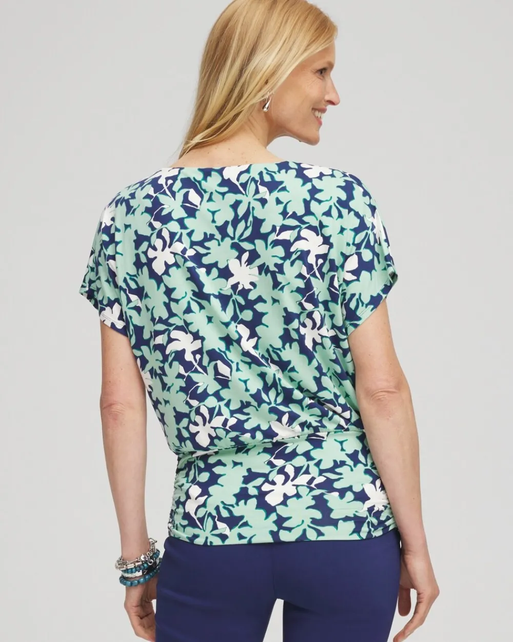Online Touch Of Cool™ Floral Banded Hem Top Tops