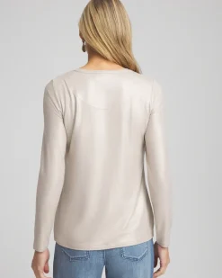 Sale Touch Of Cool™ Foil Long Sleeve Layering Tee Tops