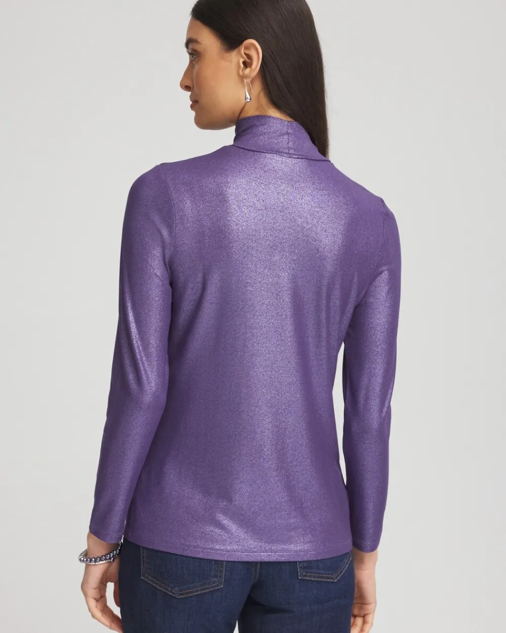 Outlet Touch Of Cool™ Foil Mock Neck Layering Tee Tops